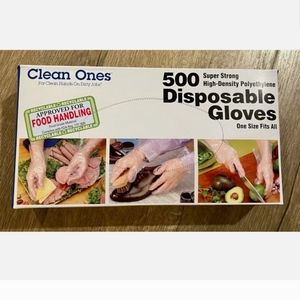 Clean Ones 500 Count Disposable Gloves ONE SIZE FITS ALL Food Handling +…